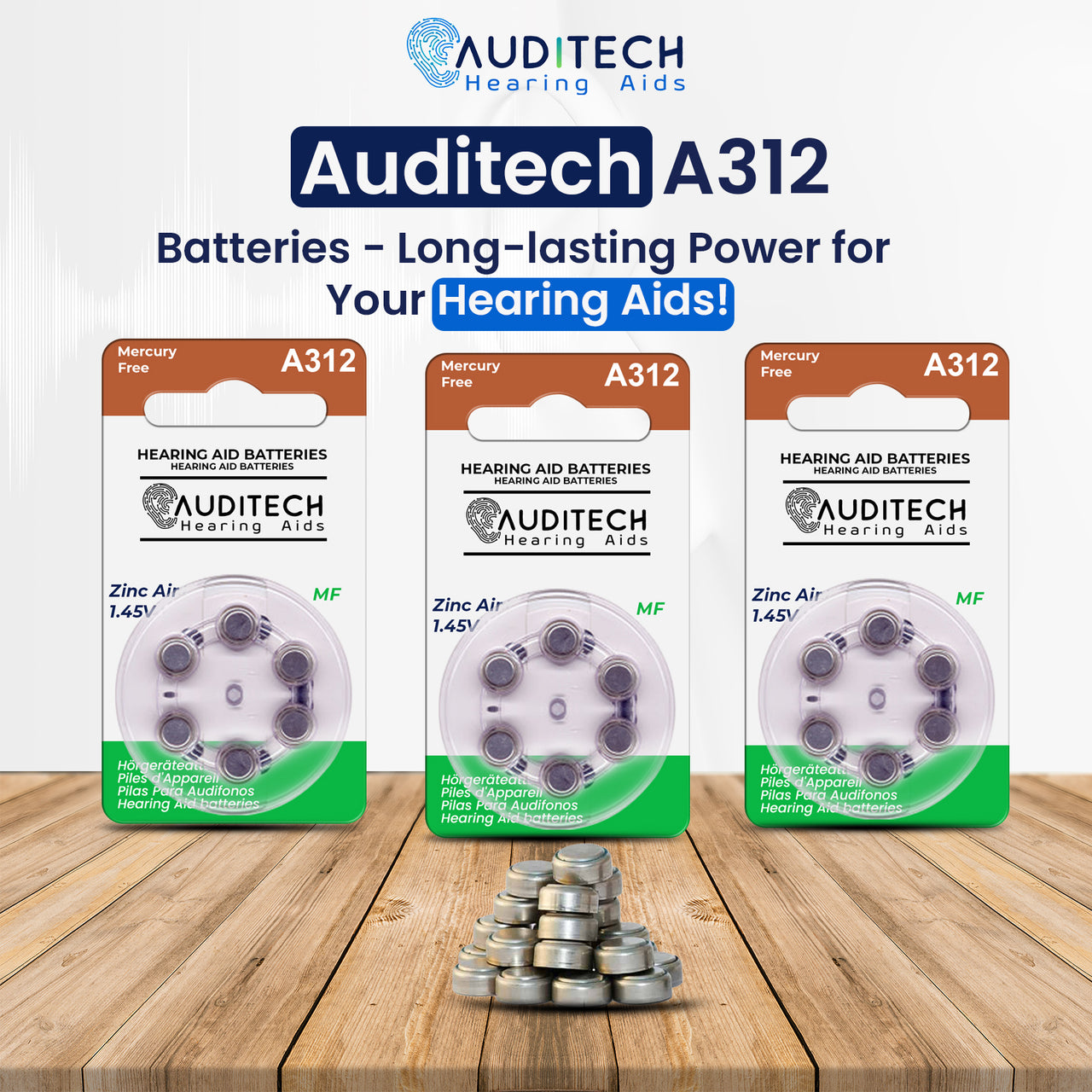 A312 Auditech Hearing batteries