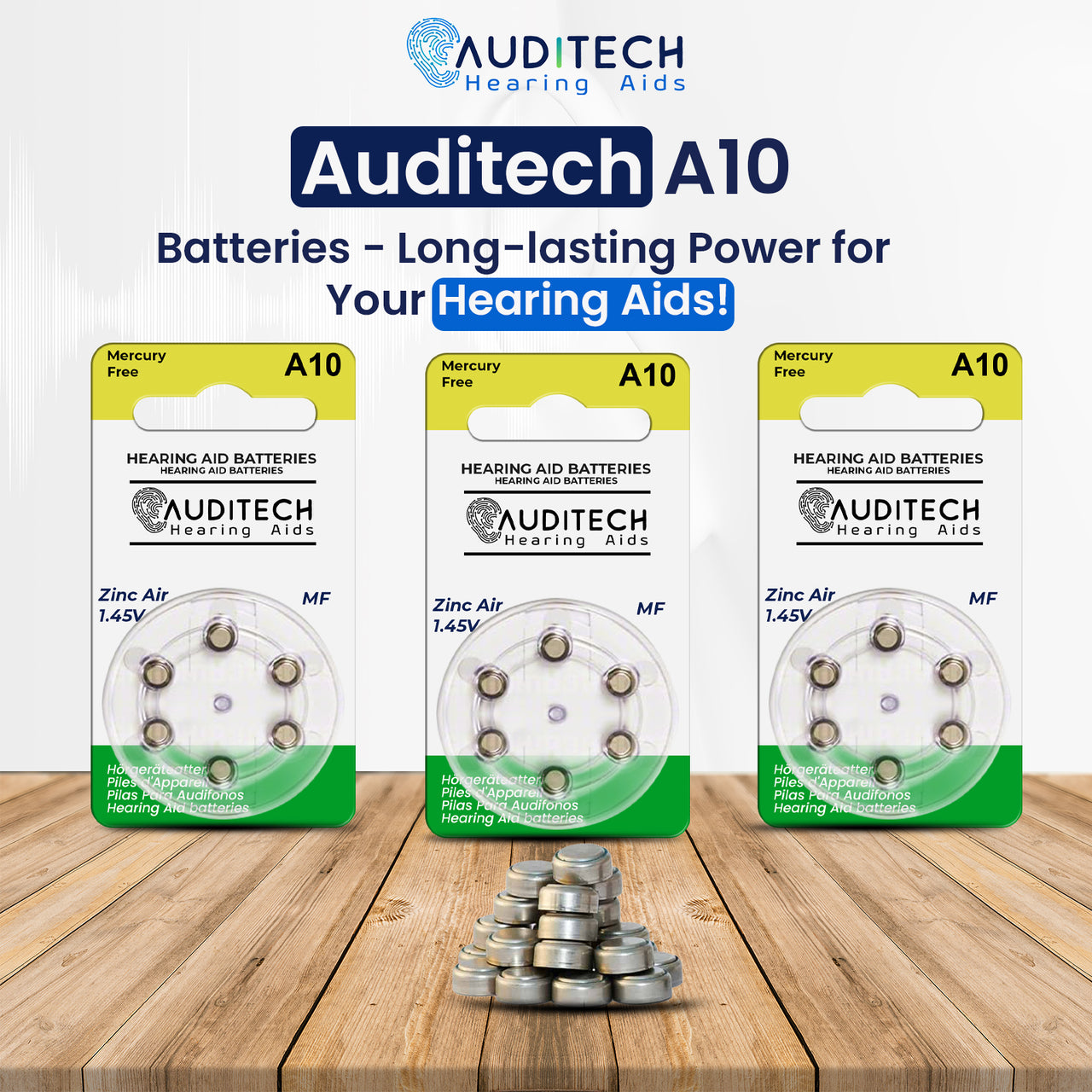 A10 CIC Auditech Hearing Aid Batteries
