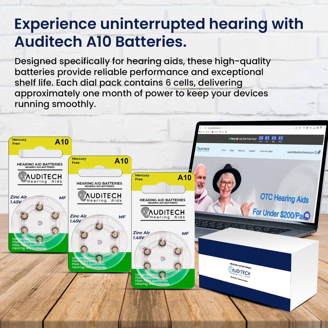 A10 CIC Auditech Hearing Aid Batteries