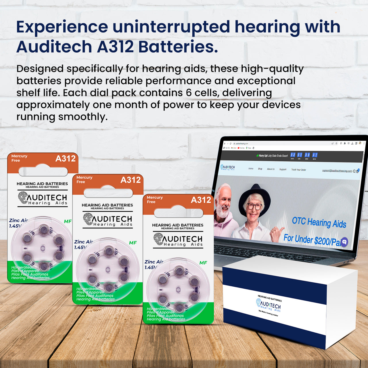 A312 Auditech Hearing batteries