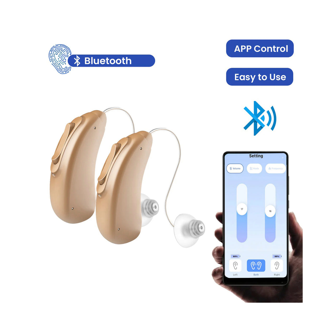 BTE Bluetooth Stream OTC Hearing Aids