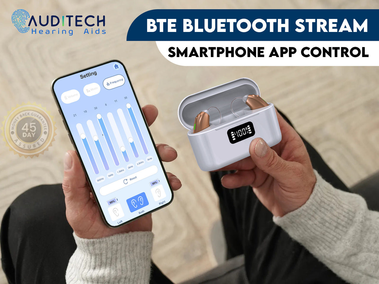 BTE Bluetooth Stream OTC Hearing Aids